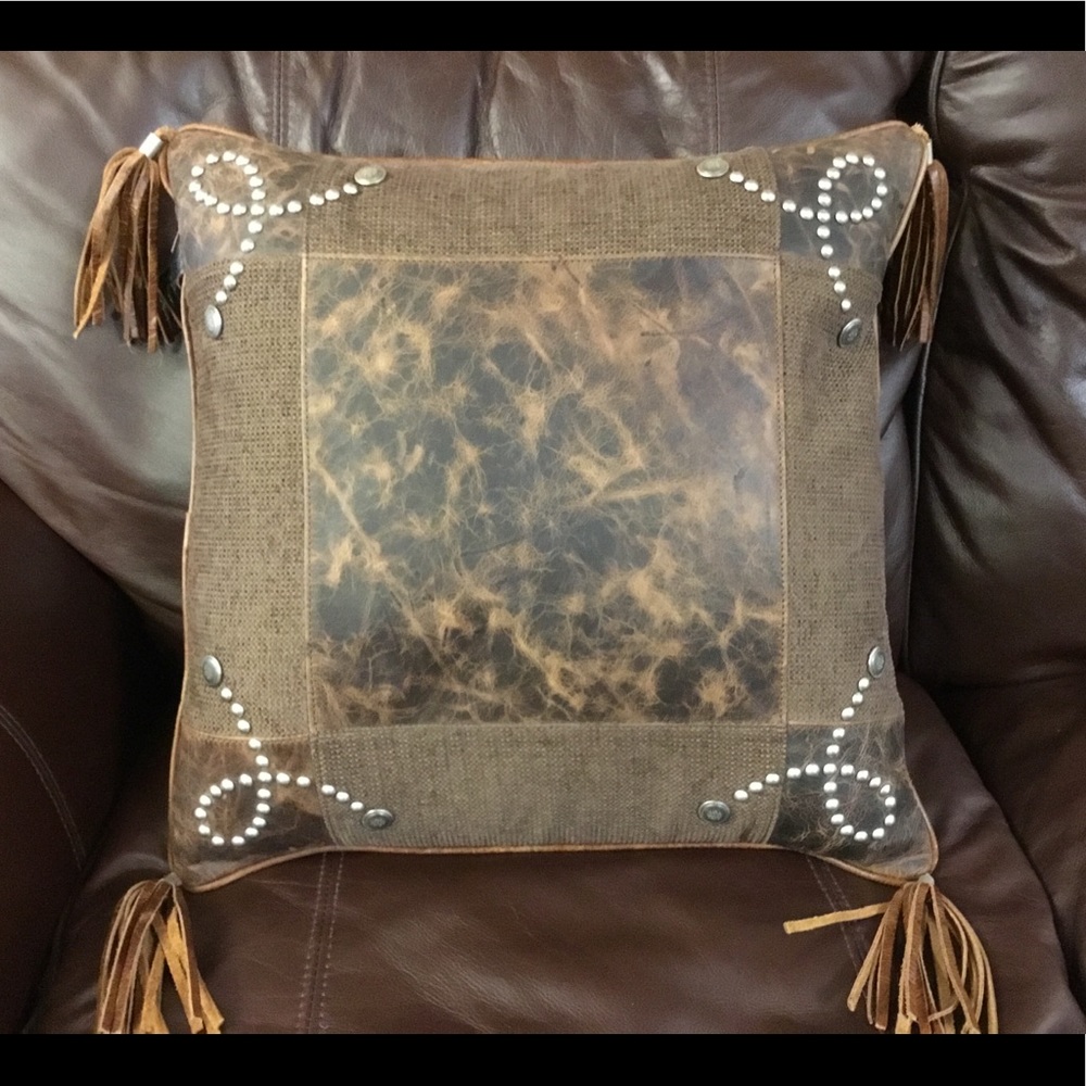 Leather decorative pillow